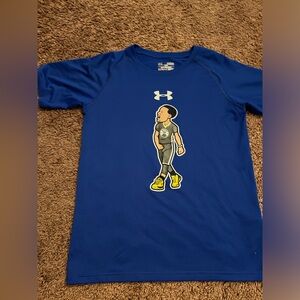 Youth Boys Blue Under Armour HeatGear Steph Curry Collection Shirt Size Large